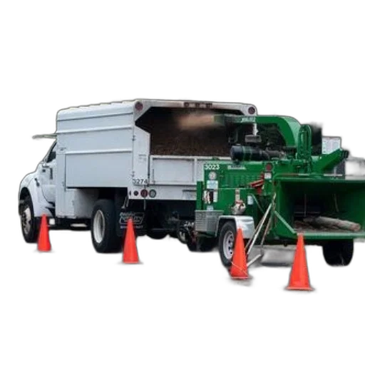 3d render, white, truck, green transparent PNG cut-out