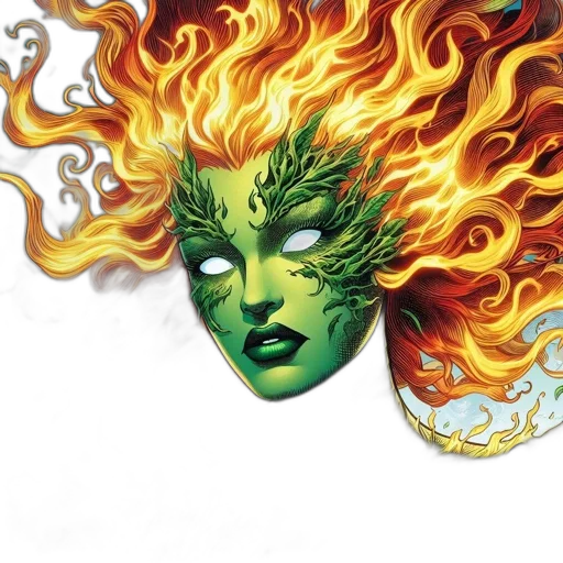 hair, mask, comic book art, concept art transparent PNG cut-out