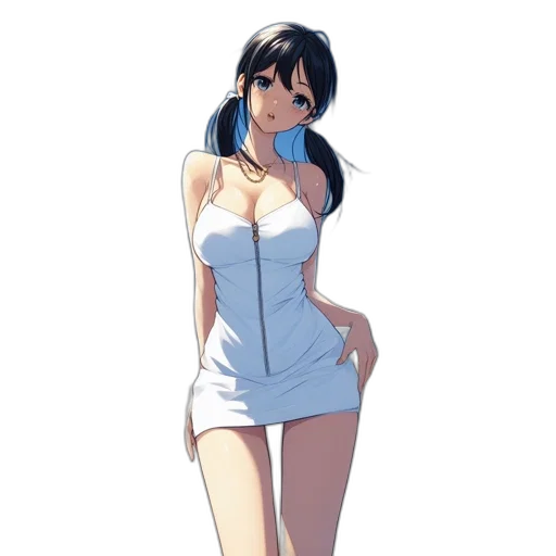 dress, staff, anime, concept art transparent PNG cut-out