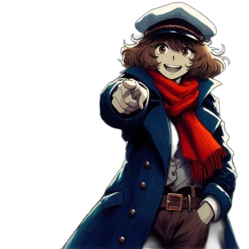 staff, jacket, hat, weapon transparent PNG cut-out