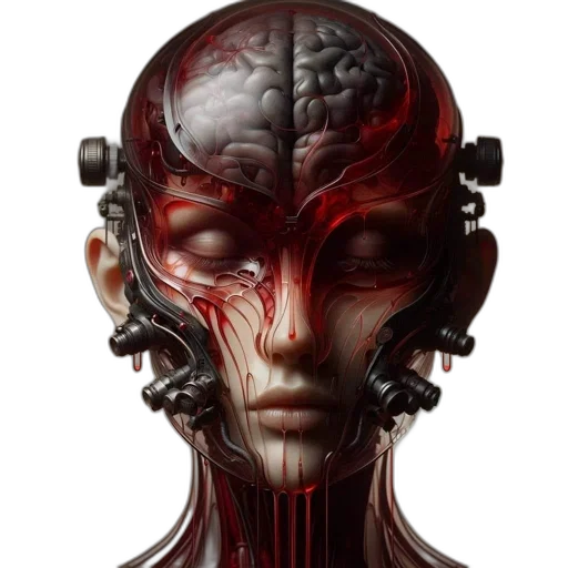 robot, face, mask, crown transparent PNG cut-out
