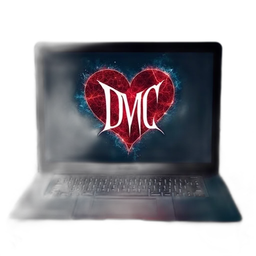 3d render, laptop, dmc, logo transparent PNG cut-out