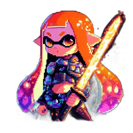 weapon, staff, sword, pixel art transparent PNG cut-out