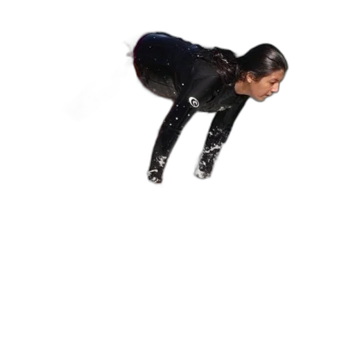 creature, jacket, hair, staff transparent PNG cut-out
