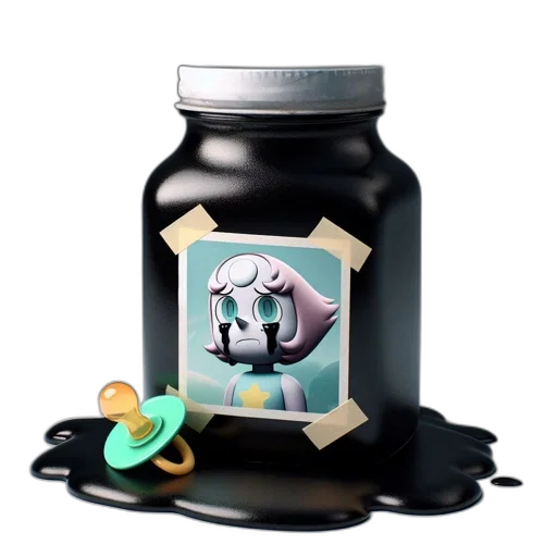 bottle, 3d render, concept art, pixel art transparent PNG cut-out