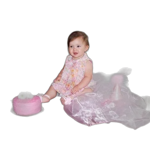 dress, baby, girl, sits transparent PNG cut-out