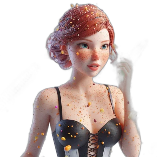 dress, jewelry, 3d render, concept art transparent PNG cut-out