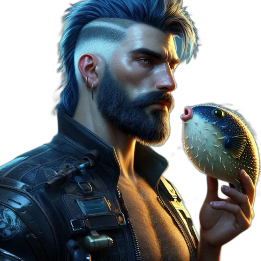 hair, jacket, weapon, animal transparent PNG cut-out