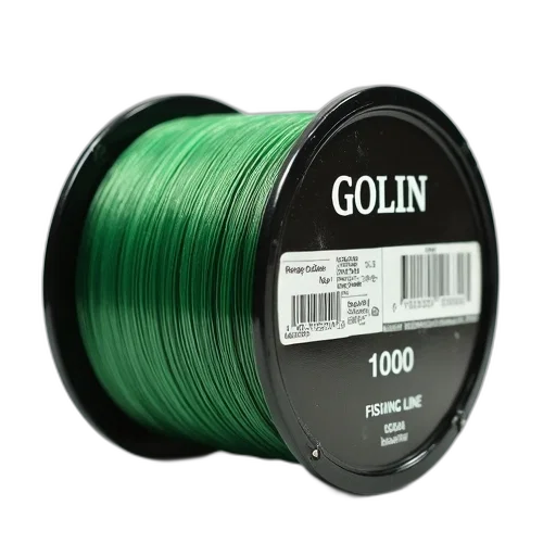 3d render, green, coil, fishing transparent PNG cut-out