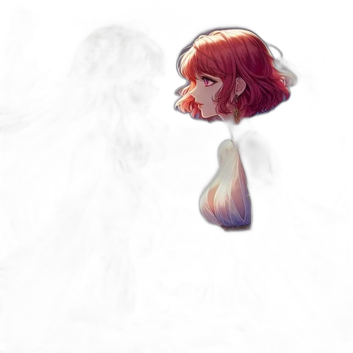 hair, creature, face, flower transparent PNG cut-out