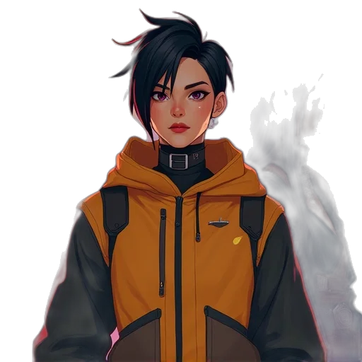jacket, staff, face, concept art transparent PNG cut-out