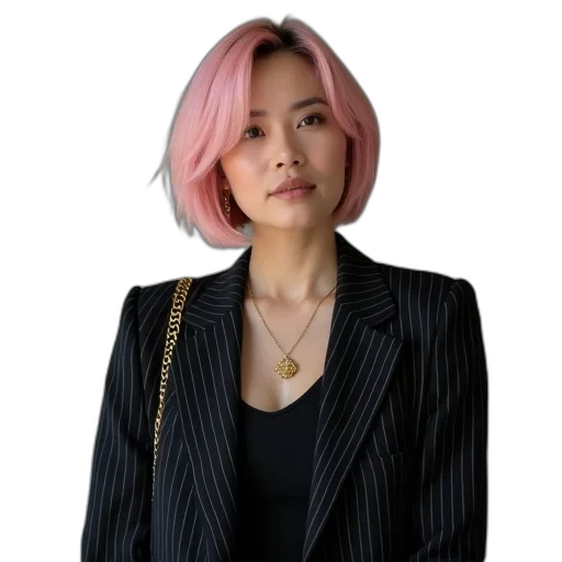 jacket, staff, jewelry, hair transparent PNG cut-out