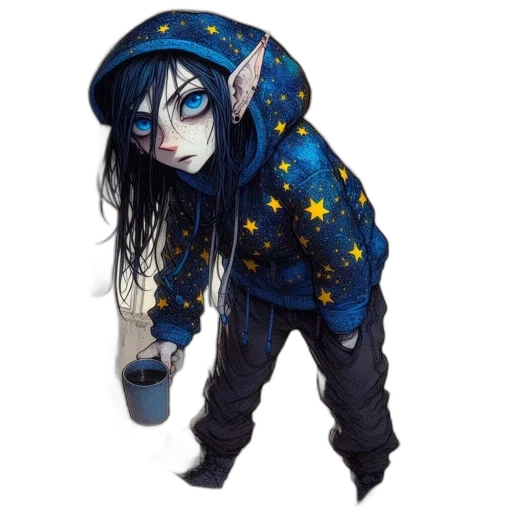 jacket, staff, creature, concept art transparent PNG cut-out