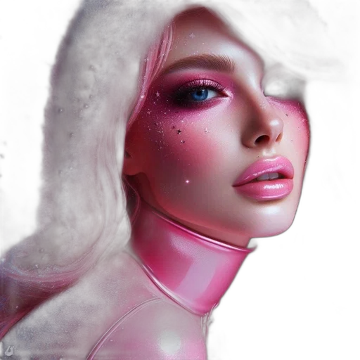 face, robot, fantasy art, photorealistic transparent PNG cut-out