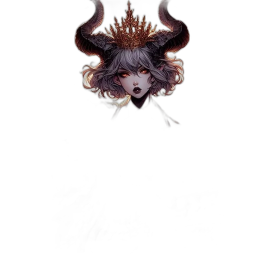 crown, creature, staff, hair transparent PNG cut-out