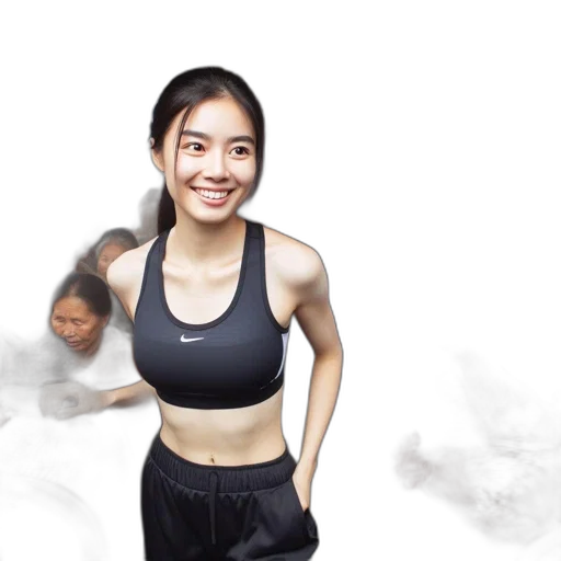 photorealistic, 3d render, young, woman transparent PNG cut-out