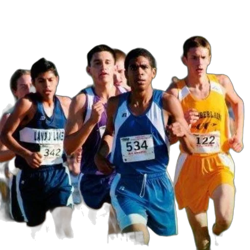 photorealistic, group, runners, race transparent PNG cut-out