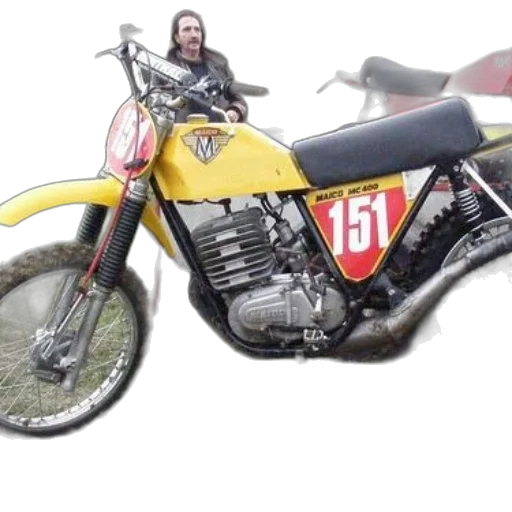photorealistic, yellow, maico, 400 transparent PNG cut-out
