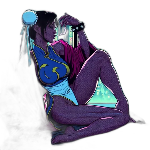 concept art, fantasy art, cyberpunk, comic book art transparent PNG cut-out