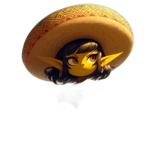 hat, mask, dragon, staff transparent PNG cut-out