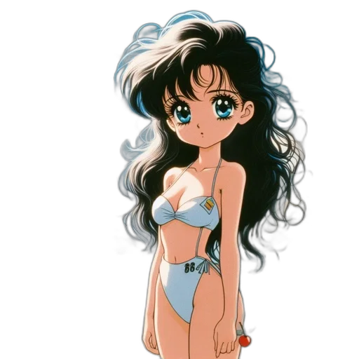 dress, anime, cartoon, vaporwave transparent PNG cut-out