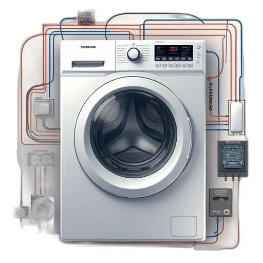 robot, 3d render, photorealistic, wiring transparent PNG cut-out