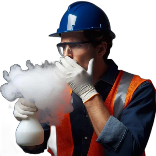 staff, mask, fog, worker transparent PNG cut-out