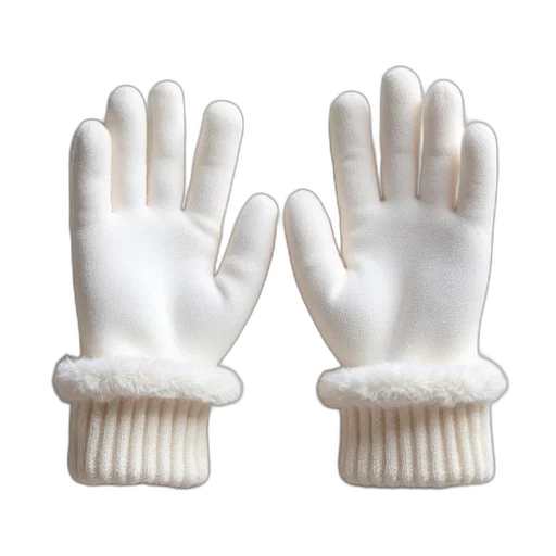 childrens, gloves, white, cotton transparent PNG cut-out