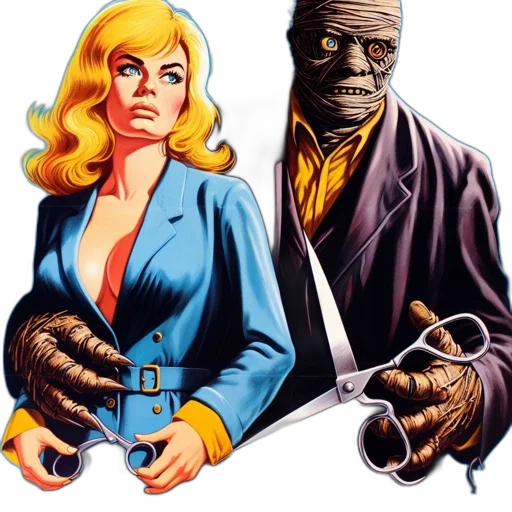 mask, comic book art, concept art, blonde transparent PNG cut-out