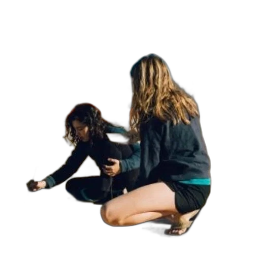 jacket, staff, hair, shoes transparent PNG cut-out