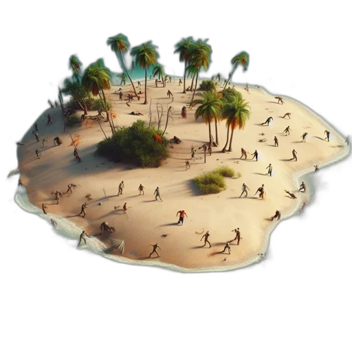 3d render, concept art, photorealistic, beach transparent PNG cut-out