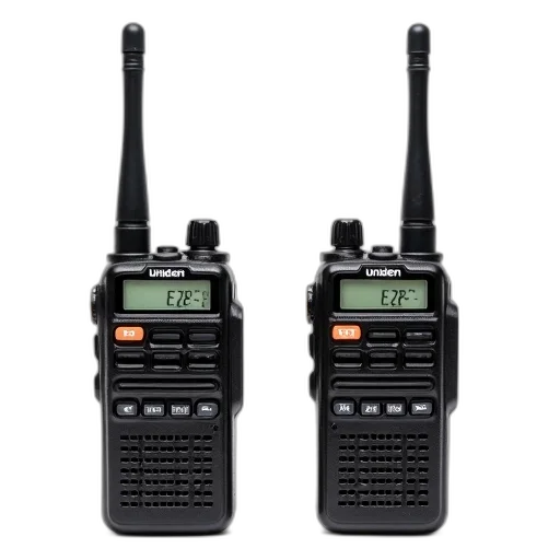 two, identical, black, walkie-talkies transparent PNG cut-out