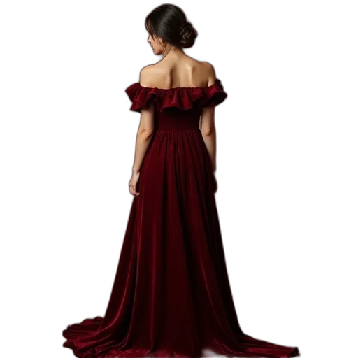 dress, photorealistic, red, dark transparent PNG cut-out