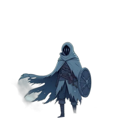 mask, creature, jacket, sword transparent PNG cut-out