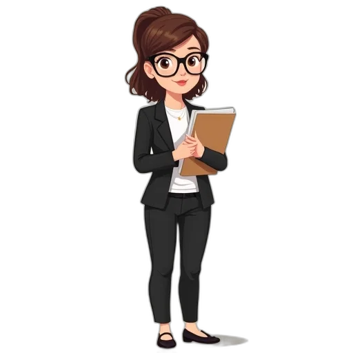 staff, cartoon, concept art, girl transparent PNG cut-out