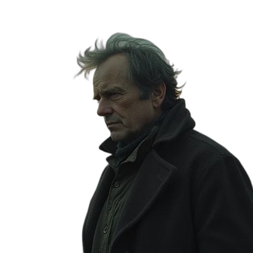 jacket, face, hat, concept art transparent PNG cut-out
