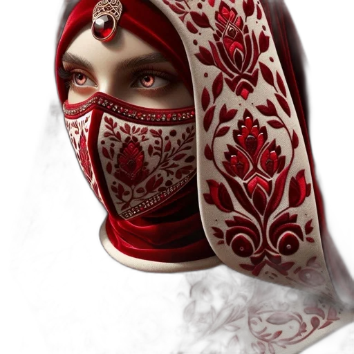 mask, face, jewelry, photorealistic transparent PNG cut-out