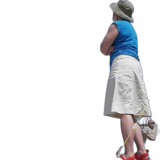 shoes, dress, hat, staff transparent PNG cut-out