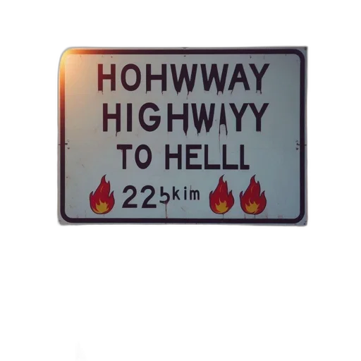 car, road, sign, hohwy transparent PNG cut-out