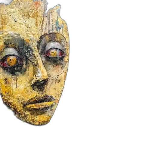 mask, face, watercolor, concept art transparent PNG cut-out