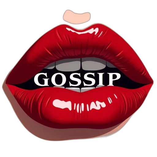 illustration, red, lips, word transparent PNG cut-out