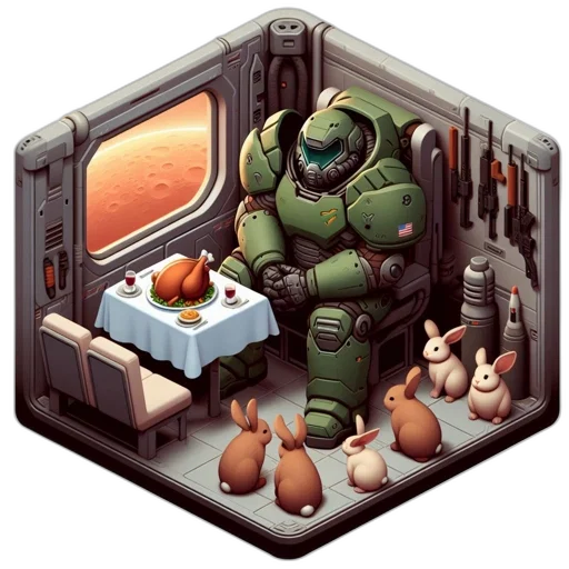 robot, food, pixel art, concept art transparent PNG cut-out