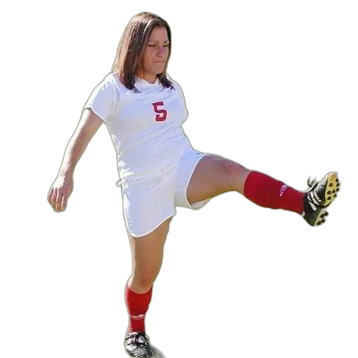 photorealistic, woman, white, soccer transparent PNG cut-out