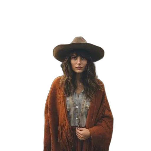 jacket, hat, staff, dress transparent PNG cut-out