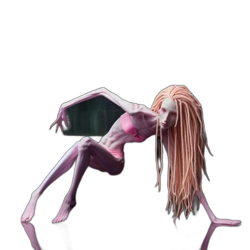 creature, robot, hair, dress transparent PNG cut-out