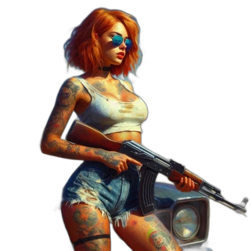 weapon, cyberpunk, concept art, comic book art transparent PNG cut-out
