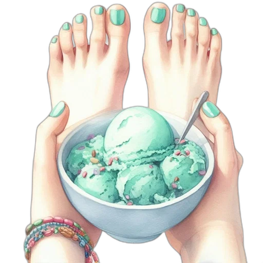 food, shoes, photorealistic, watercolor transparent PNG cut-out