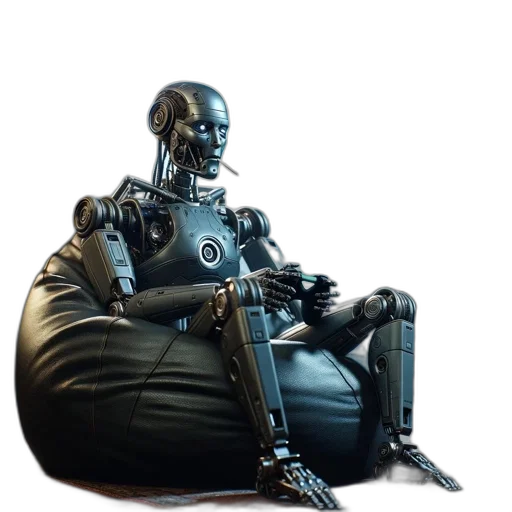 robot, concept art, 3d render, cyberpunk transparent PNG cut-out