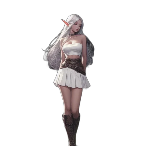 dress, creature, jacket, staff transparent PNG cut-out