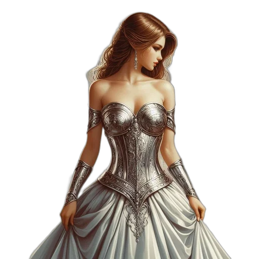 dress, jewelry, crown, fantasy art transparent PNG cut-out